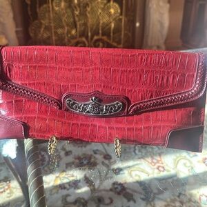 Bag clutch Red Crocodile Embossed Clutch